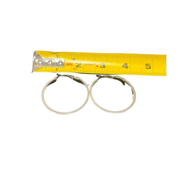 Simple Traditional Silver Hoop Earrings - Picture 7 of 8